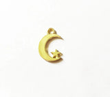 Moon and Star Zinc Alloy Charms Pendant 20pcs 2 Colors