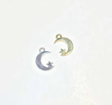 Moon and Star Zinc Alloy Charms Pendant 20pcs 2 Colors