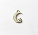 Moon and Star Zinc Alloy Charms Pendant 20pcs 2 Colors