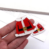 10pcs Santa Claus Jacket Acrylic Charms Christmas Pendant Earring Keychain DIY