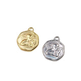 5pcs 18mm Stainless Steel Oval Angel Charms Pendant DIY Jewelry 2 Color