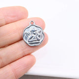 5pcs 18mm Stainless Steel Oval Angel Charms Pendant DIY Jewelry 2 Color
