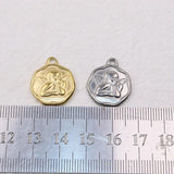 5pcs 18mm Stainless Steel Oval Angel Charms Pendant DIY Jewelry 2 Color