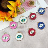 10pcs Evil Eye Enamel Metal Charms for DIY Jewelry Making