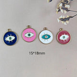 10pcs Evil Eye Enamel Metal Charms for DIY Jewelry Making
