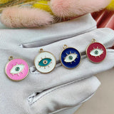 10pcs Evil Eye Enamel Metal Charms for DIY Jewelry Making