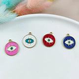 10pcs Evil Eye Enamel Metal Charms for DIY Jewelry Making