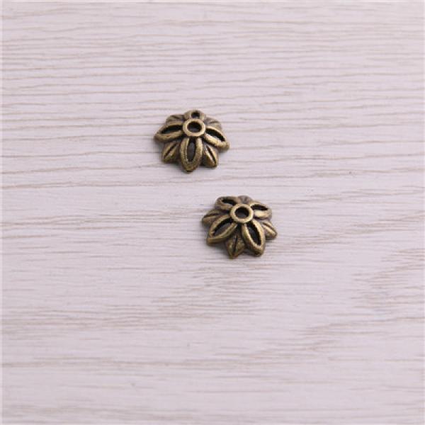 200pcs Flower Pendants Mini Bead Caps Charm Hollow 4x11x11mm