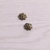 200pcs Flower Pendants Mini Bead Caps Charm Hollow 4x11x11mm