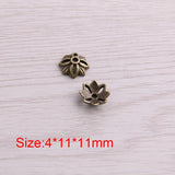 200pcs Flower Pendants Mini Bead Caps Charm Hollow 4x11x11mm