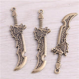 10PCS Two Weapon Charms 21*65mm Simulation Pendant Jewelry Metal Alloy Marking