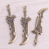 10PCS Two Weapon Charms 21*65mm Simulation Pendant Jewelry Metal Alloy Marking