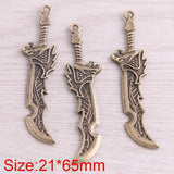 10PCS Two Weapon Charms 21*65mm Simulation Pendant Jewelry Metal Alloy Marking