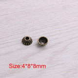 300pcs 4*8*8mm Bead Caps Charm Hollow Flower MINI Pendants DIY Jewelry