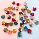 Rose Quartz Faceted Heart Stone Pendant for Jewelry Making