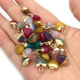 Rose Quartz Faceted Heart Stone Pendant for Jewelry Making