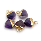 Rose Quartz Faceted Heart Stone Pendant for Jewelry Making