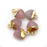 Rose Quartz Faceted Heart Stone Pendant for Jewelry Making