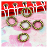 200pcs 10MM Antique Bronze Circle Charms DIY Jewelry Making Pendant