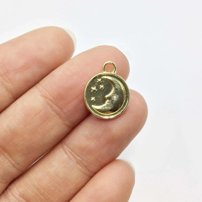 20pcs 12mm Moon Bee Zinc Alloy Charms Pendant DIY Jewelry