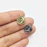 20pcs 12mm Moon Bee Zinc Alloy Charms Pendant DIY Jewelry