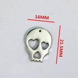 8Pcs Stainless Steel Charms Skull Head Hollow Hearts Pendant