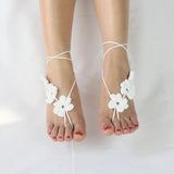 Ivory Crochet Wedding Barefoot Sandals Foot Jewelry