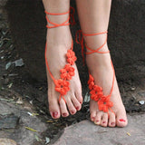 Ivory Crochet Wedding Barefoot Sandals Foot Jewelry
