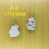 10Pcs Cartoon Puppy Charm Resin Animal Dog Pet Charms Pendants DIY