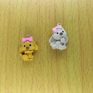 10Pcs Cartoon Puppy Charm Resin Animal Dog Pet Charms Pendants DIY