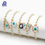 Alloy Butterfly Fatima Hand Round Charm Anklet for Women Girls