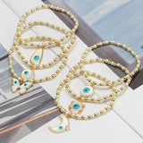 Alloy Butterfly Fatima Hand Round Charm Anklet for Women Girls