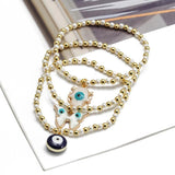 Alloy Butterfly Fatima Hand Round Charm Anklet for Women Girls