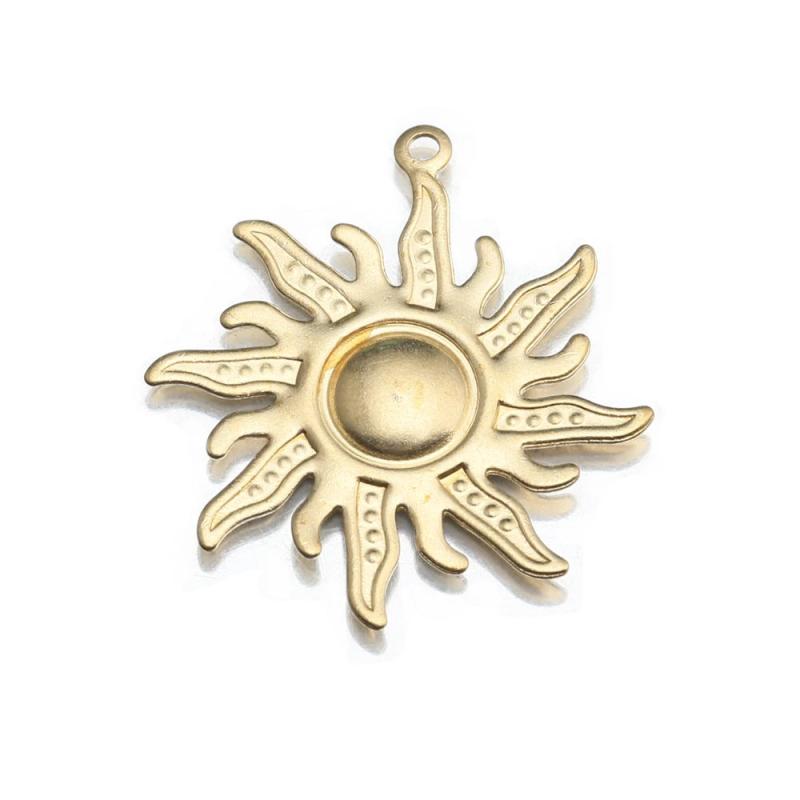 10Pcs Raw Brass Sun Symbol Charms Pendant for Earrings Necklace