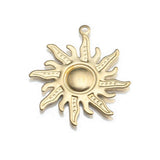 10Pcs Raw Brass Sun Symbol Charms Pendant for Earrings Necklace