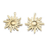 10Pcs Raw Brass Sun Symbol Charms Pendant for Earrings Necklace