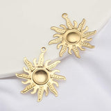 10Pcs Raw Brass Sun Symbol Charms Pendant for Earrings Necklace