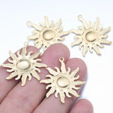 10Pcs Raw Brass Sun Symbol Charms Pendant for Earrings Necklace