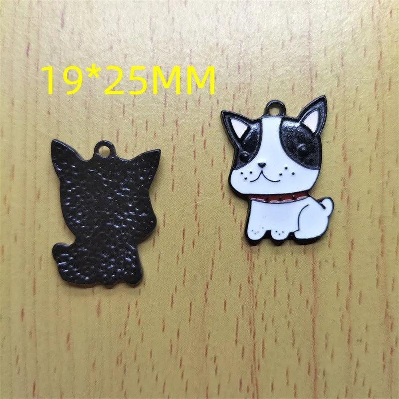10pcs Cartoon Puppy Dog Enamel Charm Animal Charms for Jewelry Crafting DIY