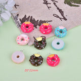 10pcs Chocolate Donut Cartoon Resin Charms for DIY Jewelry Making