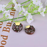 10pcs Chocolate Donut Cartoon Resin Charms for DIY Jewelry Making