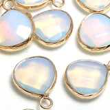 Opal Stone Faceted Pendant Necklace DIY Jewelry Birthday Gift 13x18mm