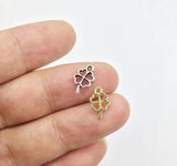 30pcs Mini 6mm Clover Dangling Coin Charms 2 colors