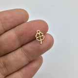 30pcs Mini 6mm Clover Dangling Coin Charms 2 colors