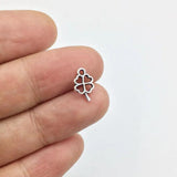 30pcs Mini 6mm Clover Dangling Coin Charms 2 colors