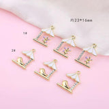 10pcs House Bird Flower Enamel Charms Jewelry Earring Bracelets DIY Making
