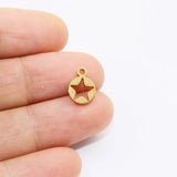 10pcs 8mm Stainless Steel High Star Charms Pendant DIY Unfading