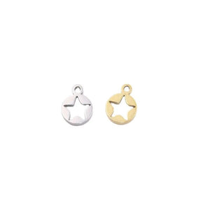 10pcs 8mm Stainless Steel High Star Charms Pendant DIY Unfading