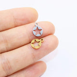 10pcs 8mm Stainless Steel High Star Charms Pendant DIY Unfading