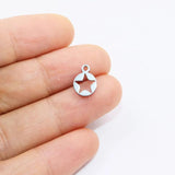 10pcs 8mm Stainless Steel High Star Charms Pendant DIY Unfading